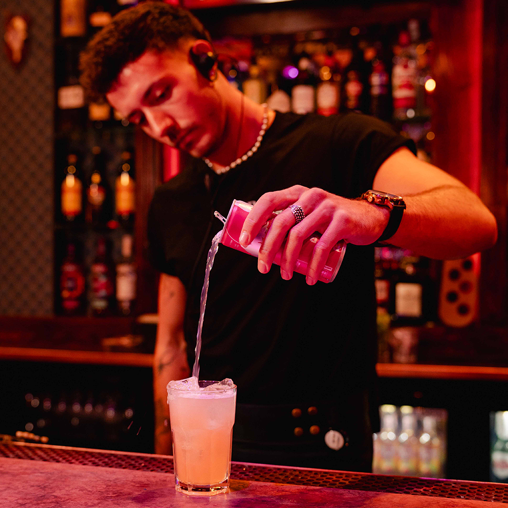 Peach cocktails at Bonnie Rogues Cardiff