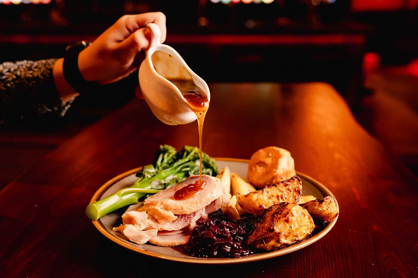 Full Sunday Roast with Bottomless Gravy and Roasties