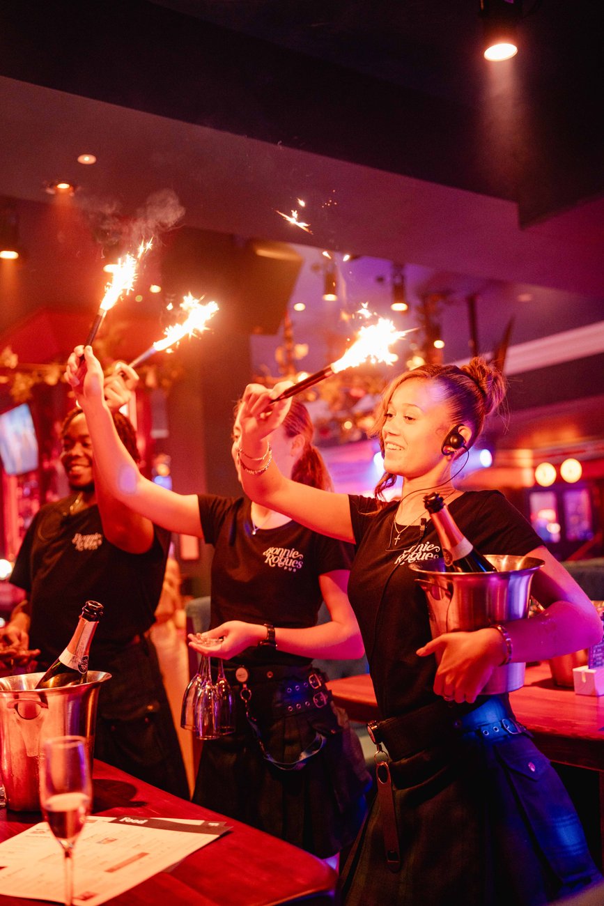 Prosecco and Champagne bottle service at Bonnie Rogues Swansea