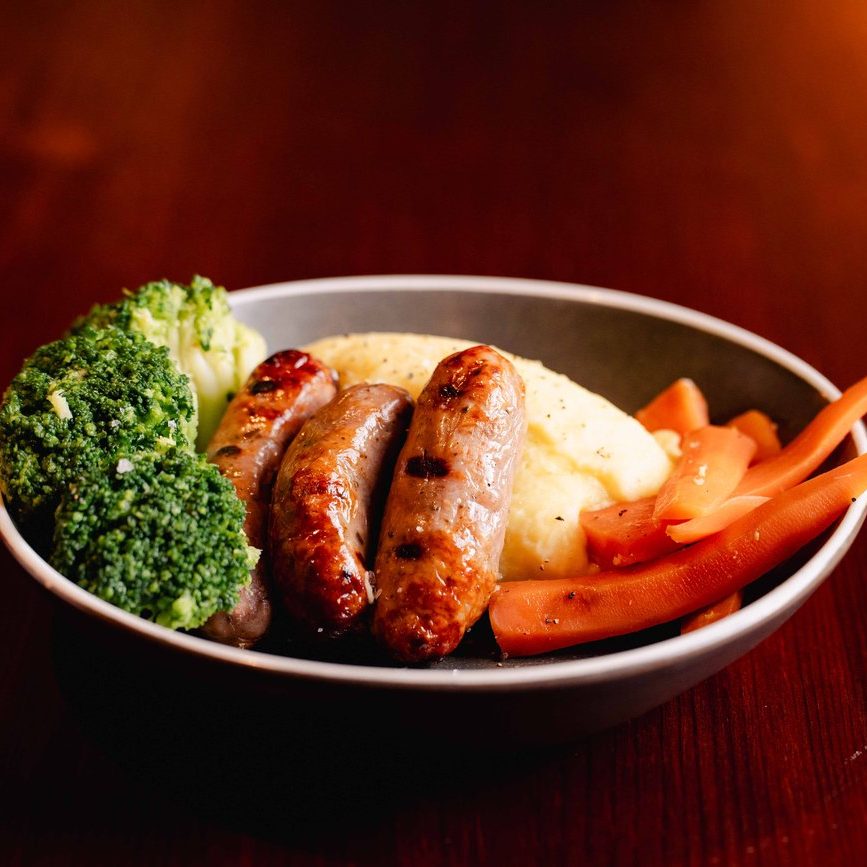 Pub Classic Sausage and mash at this great pub in Swansea
