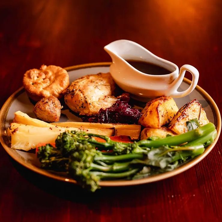Delicious Roast chicken dinner in Bonnie Rogues Swansea